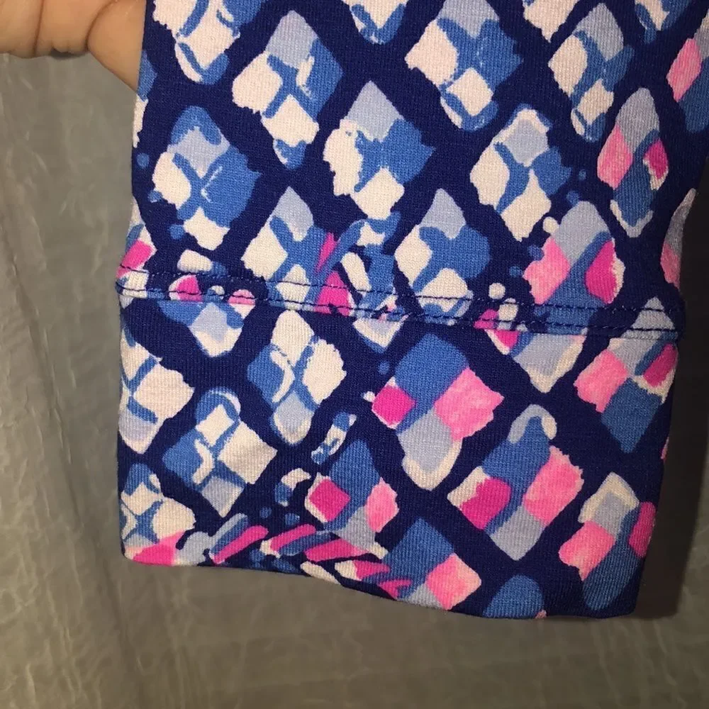 Lilly Pulitzer 8 Pineapple Geometrical Quarter Sleeve Shift Sophie Dress